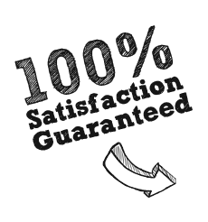 100% Satisfaction Guarantee - Hand Drawn Black